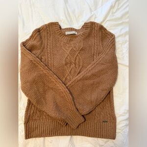 Abercrombie & Fitch Brown Cable Knit Sweater | Women’s Medium Cozy Classic